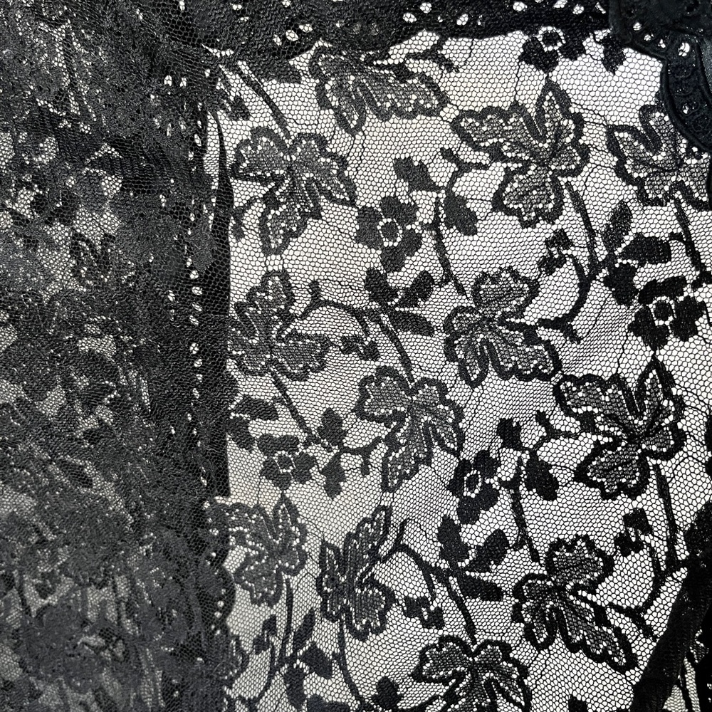 Vintage Yves Saint Laurent Black Lace Night Gown - Picture 6 of 12